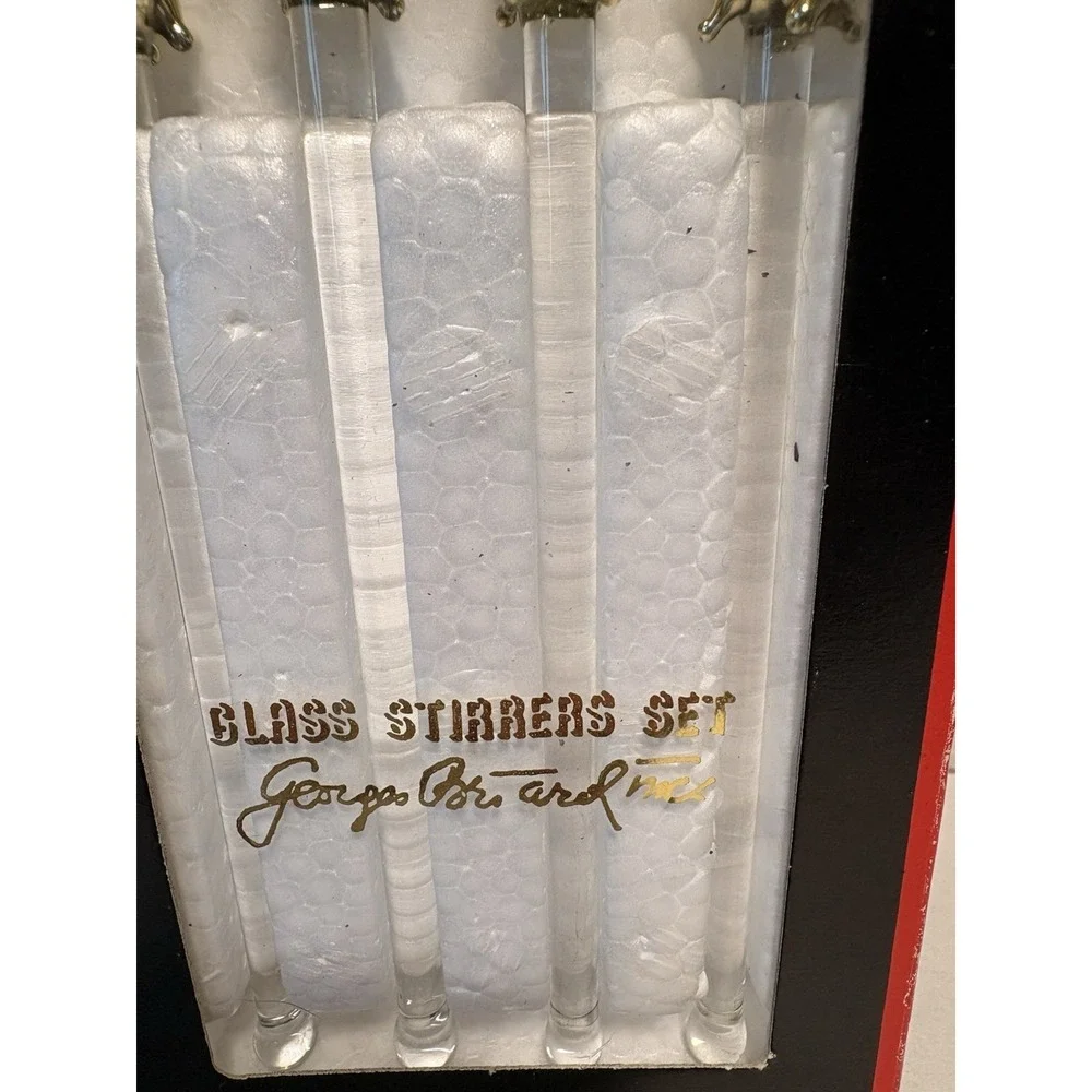 Bar Set Georges Briard Glass Stir Cocktail Set Gold tree New In Original Package